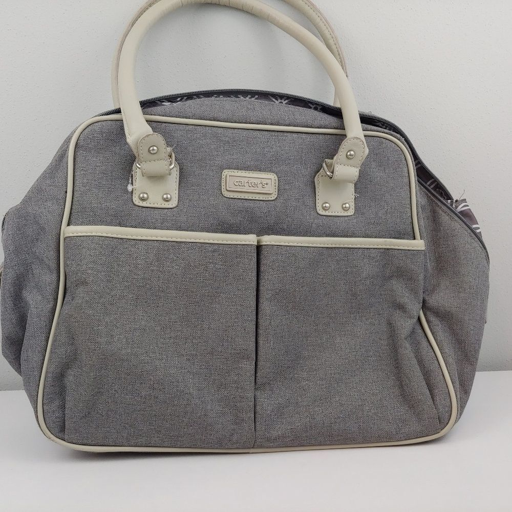 Carters 19" diaper bag gray numerous‎ pockets